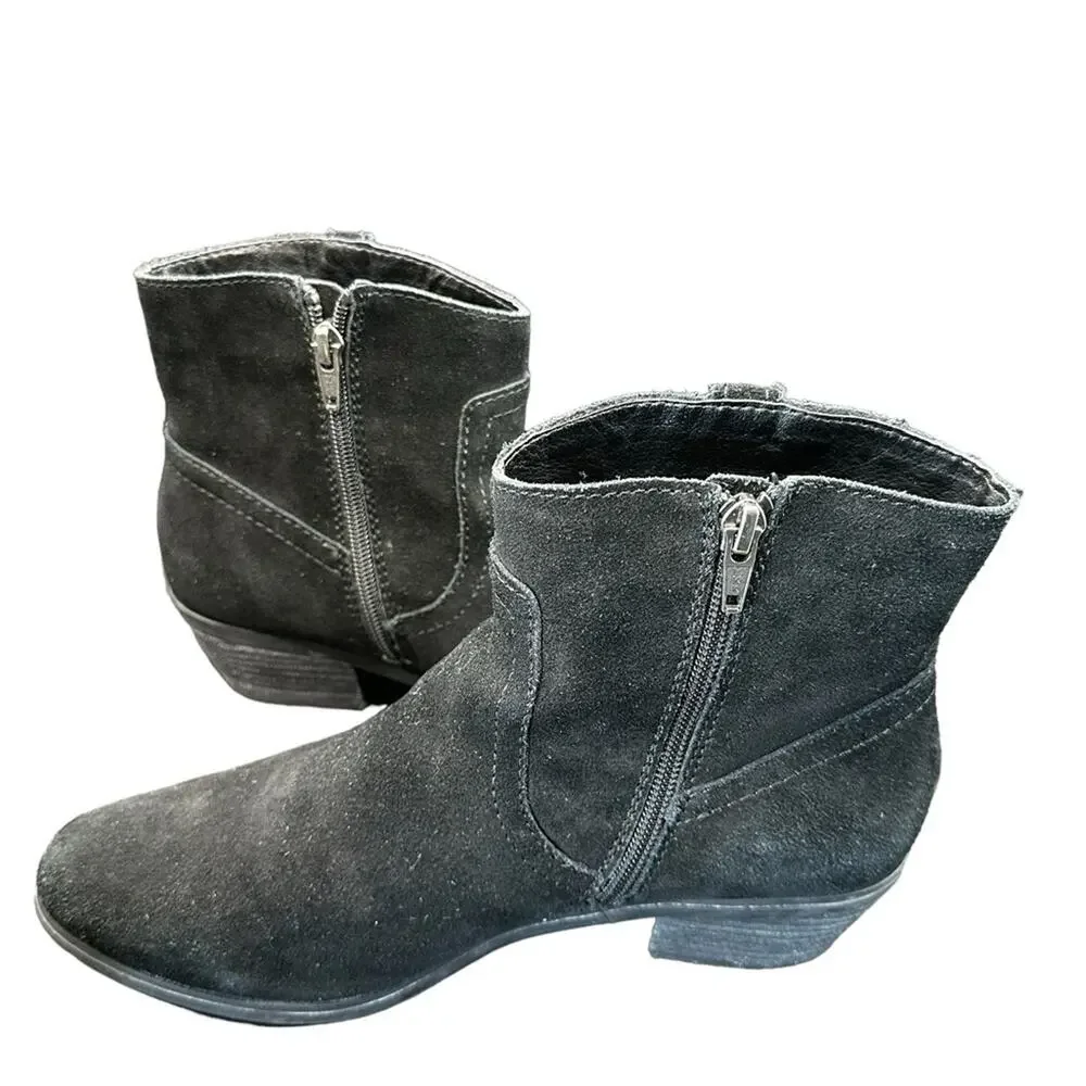 Bass Chrissy Women’s Suede Ankle Boot Black Size 8.5.